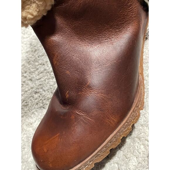 Timberland Ortholite Faux Shearling Leather Heeled Boots Womens Size 7.5 Brown - Picture 12 of 14